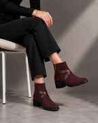 Stylish High Heel Long Ankle Synthetic Leather Zipper Boots for Women/Girls