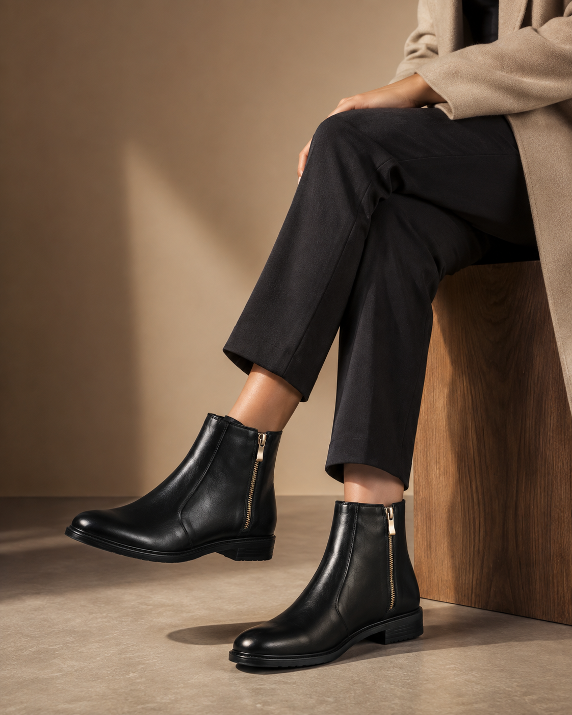 Men’s Black zipper Chelsea Ankle Boots