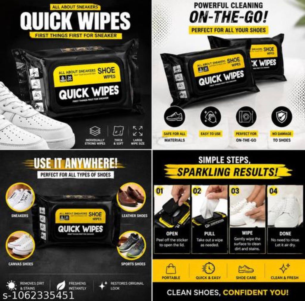 Shoe Cleaning Wipes | Quick & Instant Cleaning wipes | pack of 3