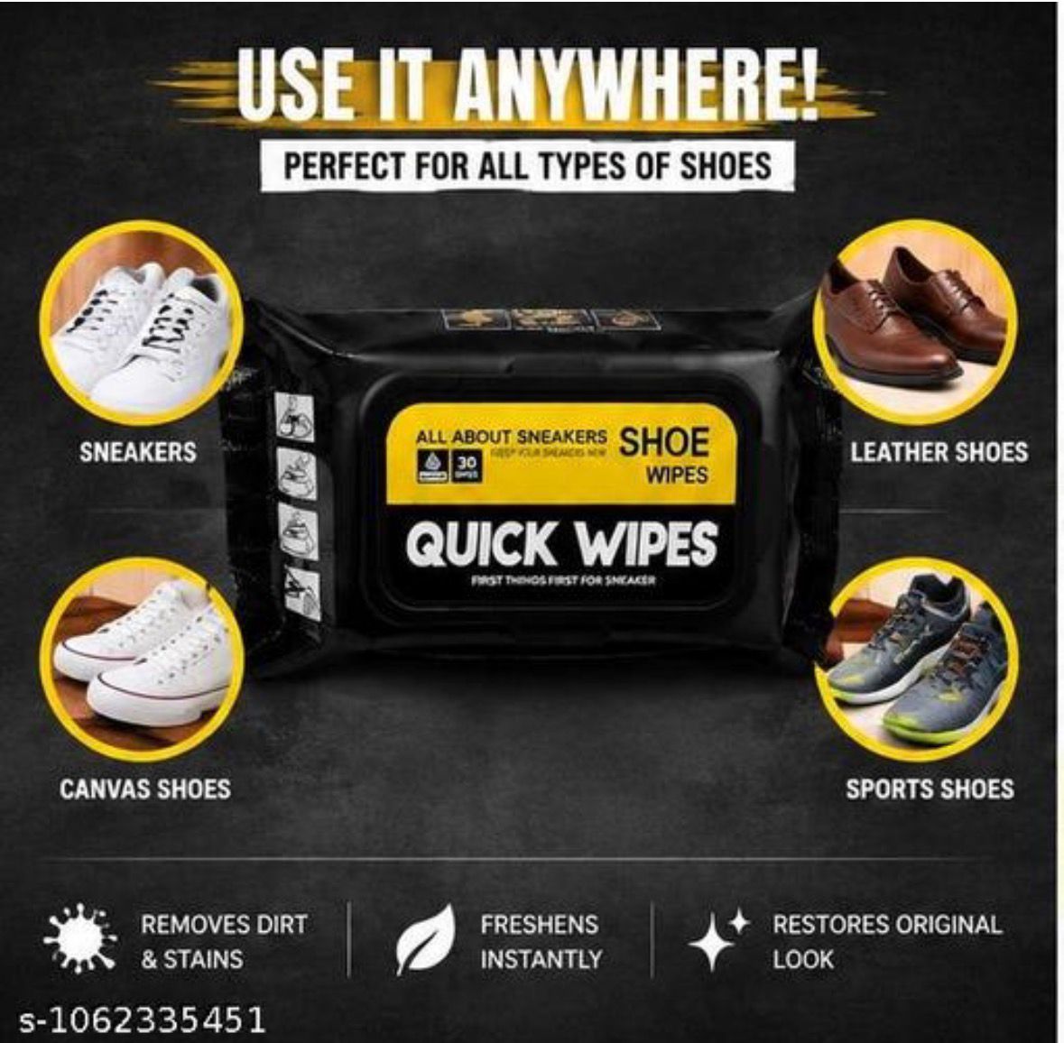 Shoe Cleaning Wipes | Quick & Instant Cleaning wipes | pack of 3