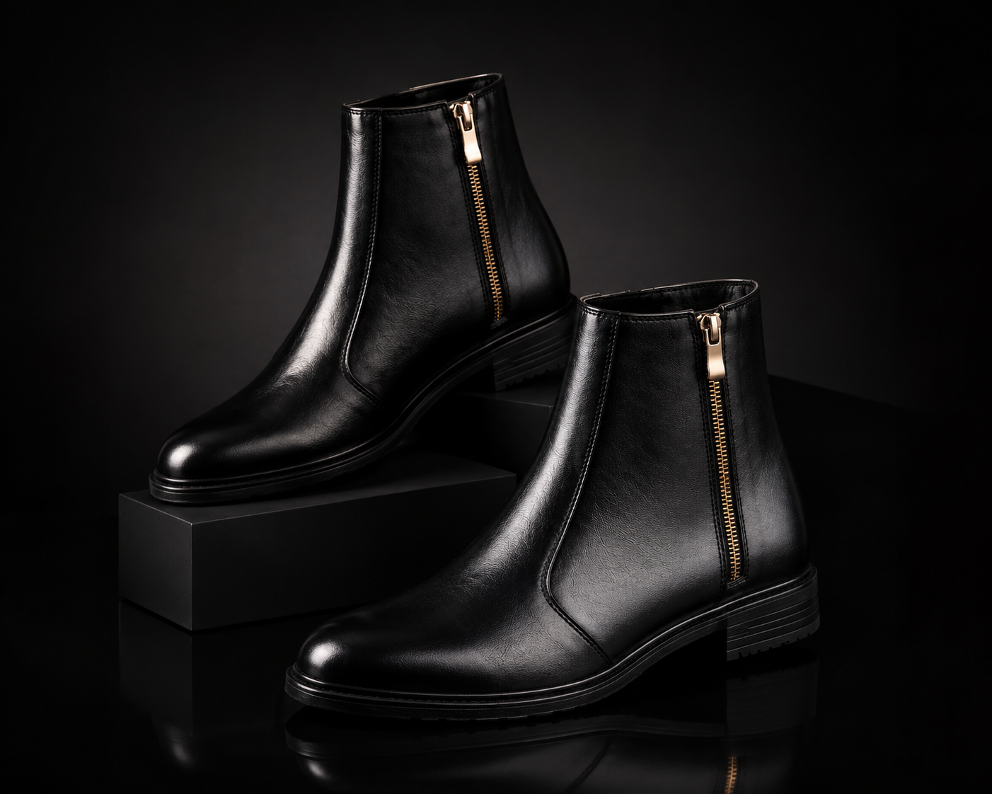 Men’s Black zipper Chelsea Ankle Boots