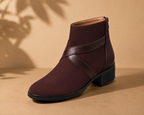 Stylish High Heel Long Ankle Synthetic Leather Zipper Boots for Women/Girls