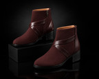 Stylish High Heel Long Ankle Synthetic Leather Zipper Boots for Women/Girls